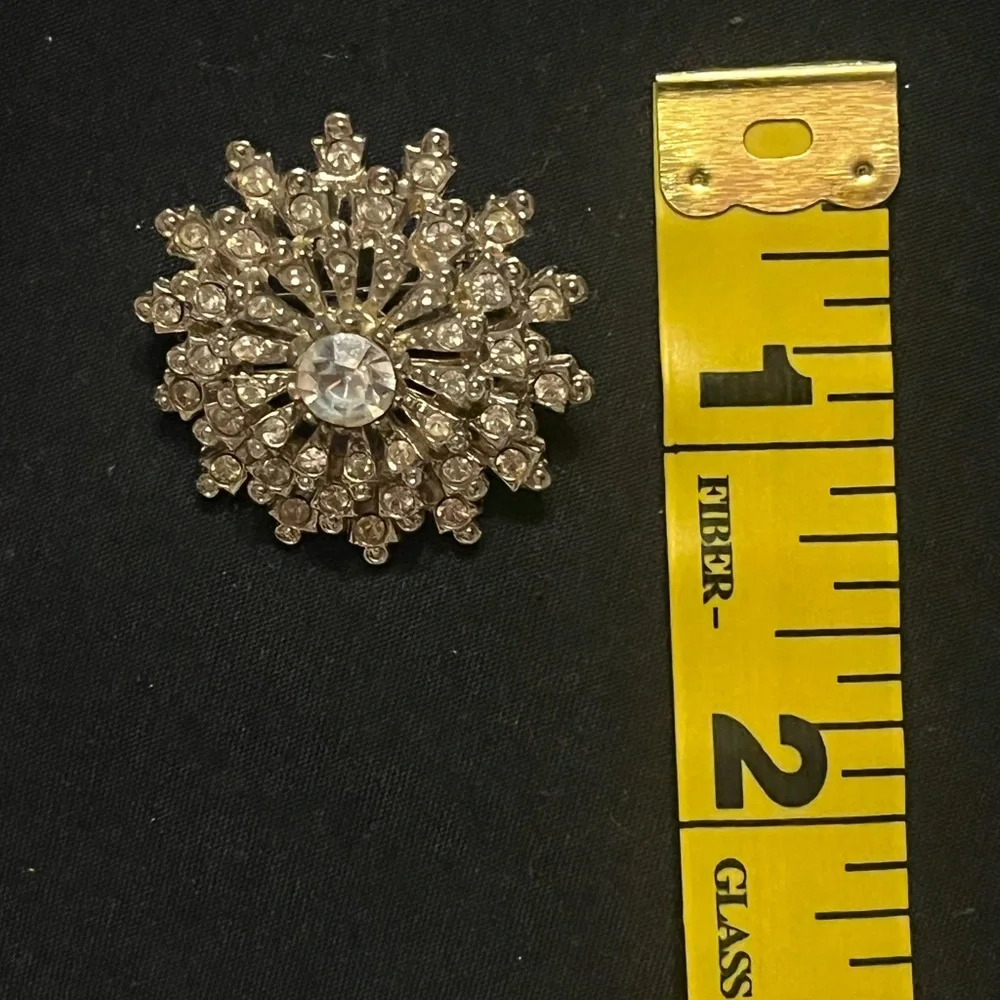 Vintage Starburst Rhinestone Brooch Signed ART 1960s